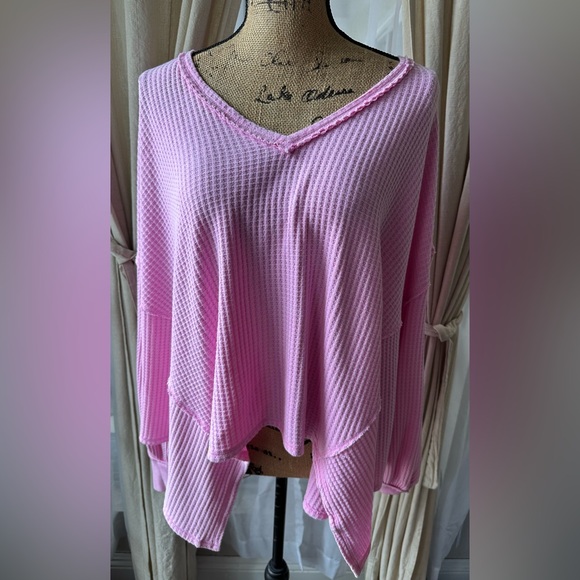 FREE PEOPLE CORALINE THERMAL Bubble Gum Pink - Picture 2 of 8